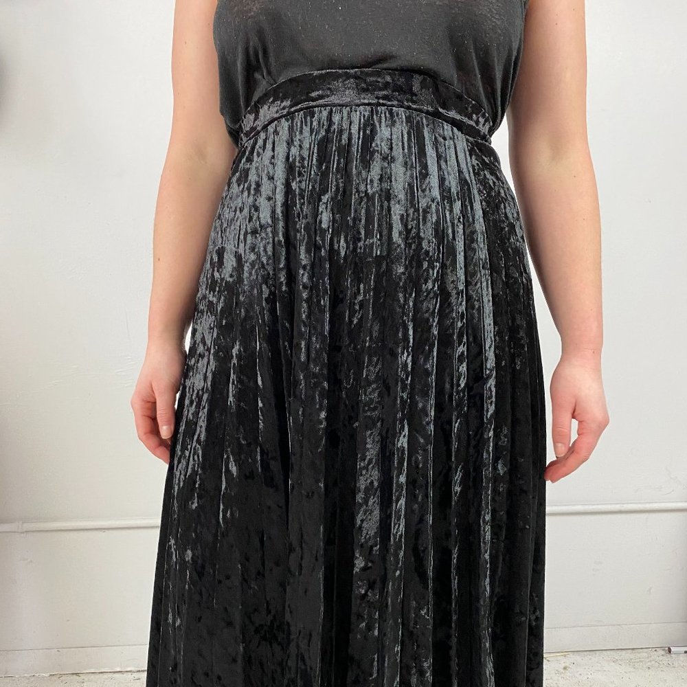 Black Velvet Midi Skirt